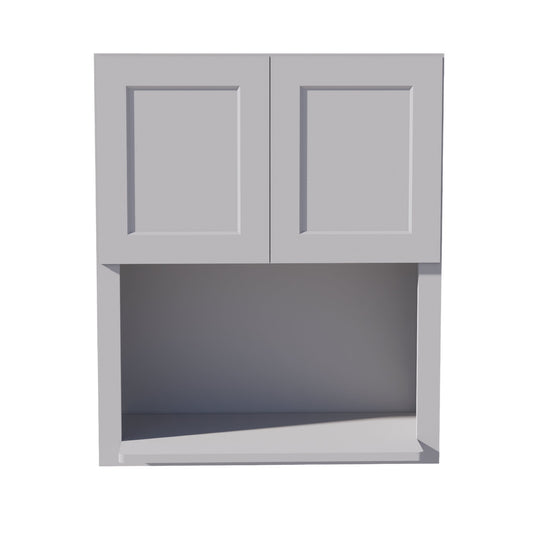 WM3036-SLG: Shaker Light Grey 30"W x 36"H 2 Doors Wall Built-in Microwave Cabinets