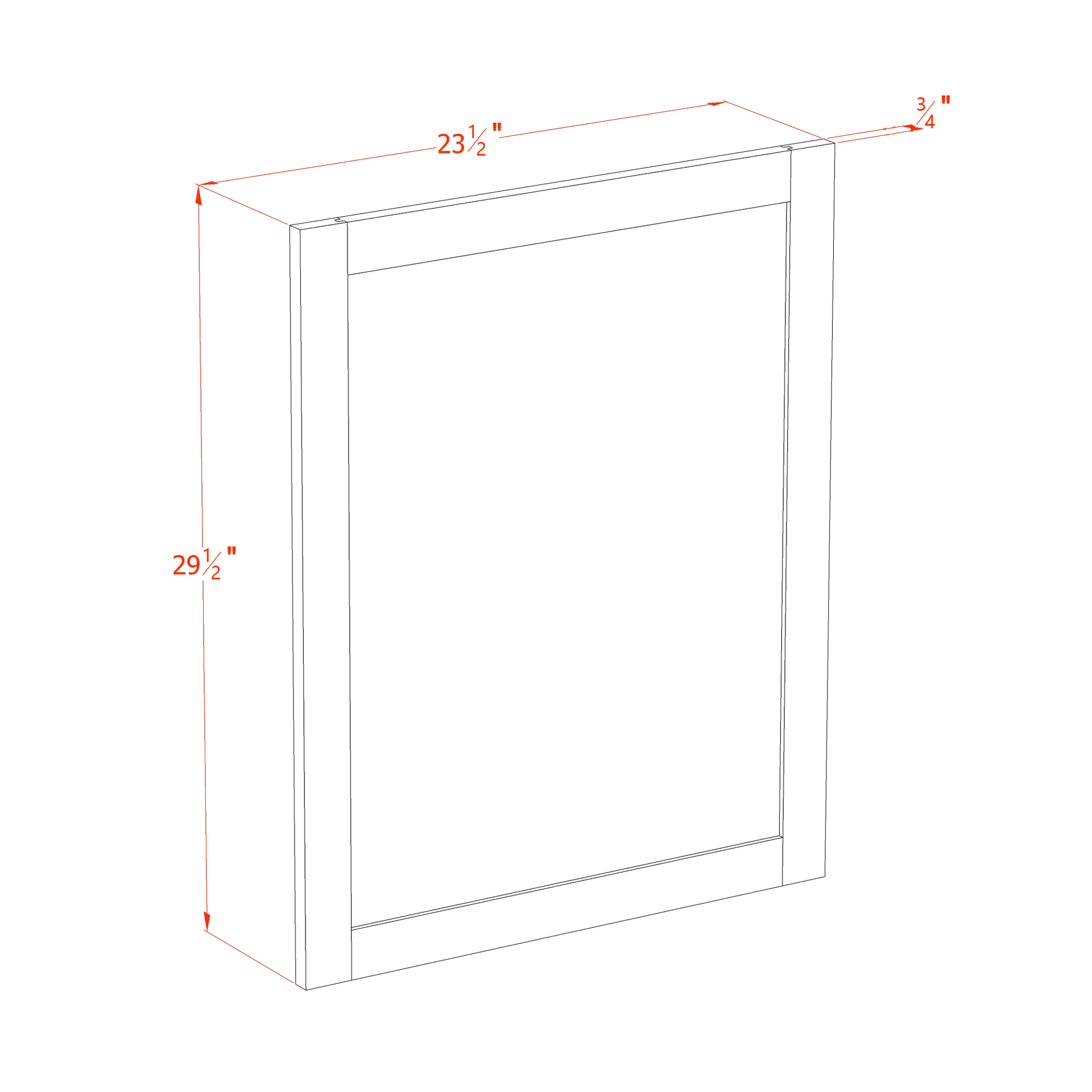 WP-BASE-SLG: Shaker Light Grey 23-1/2"W x 29-1/2"H x 3/4"D Wainscot Panel Base