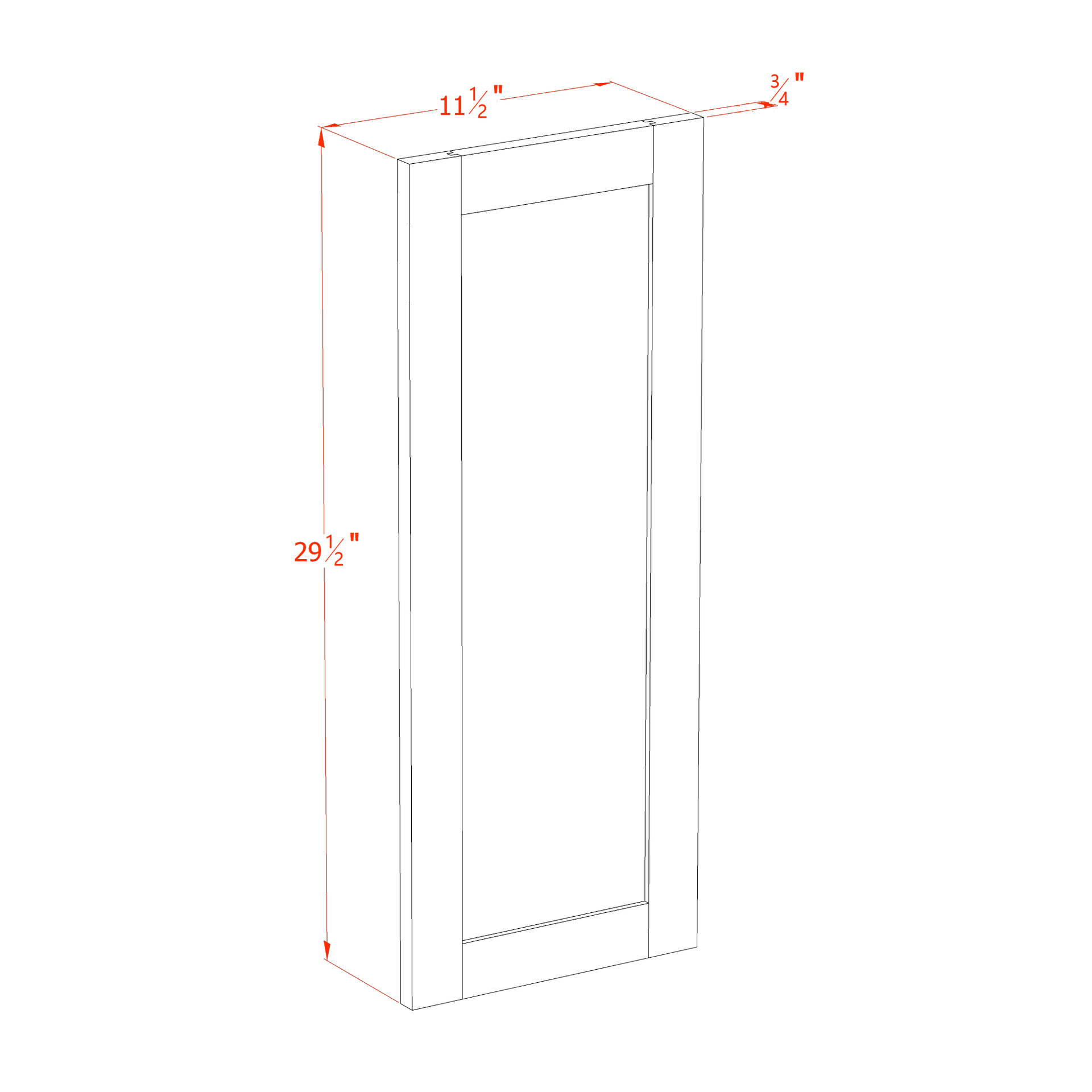 WP-W30-SLG: Shaker Light Grey 30" - 11-1/2"W x 29-1/2"H x 3/4"D Wainscot Panel Wall