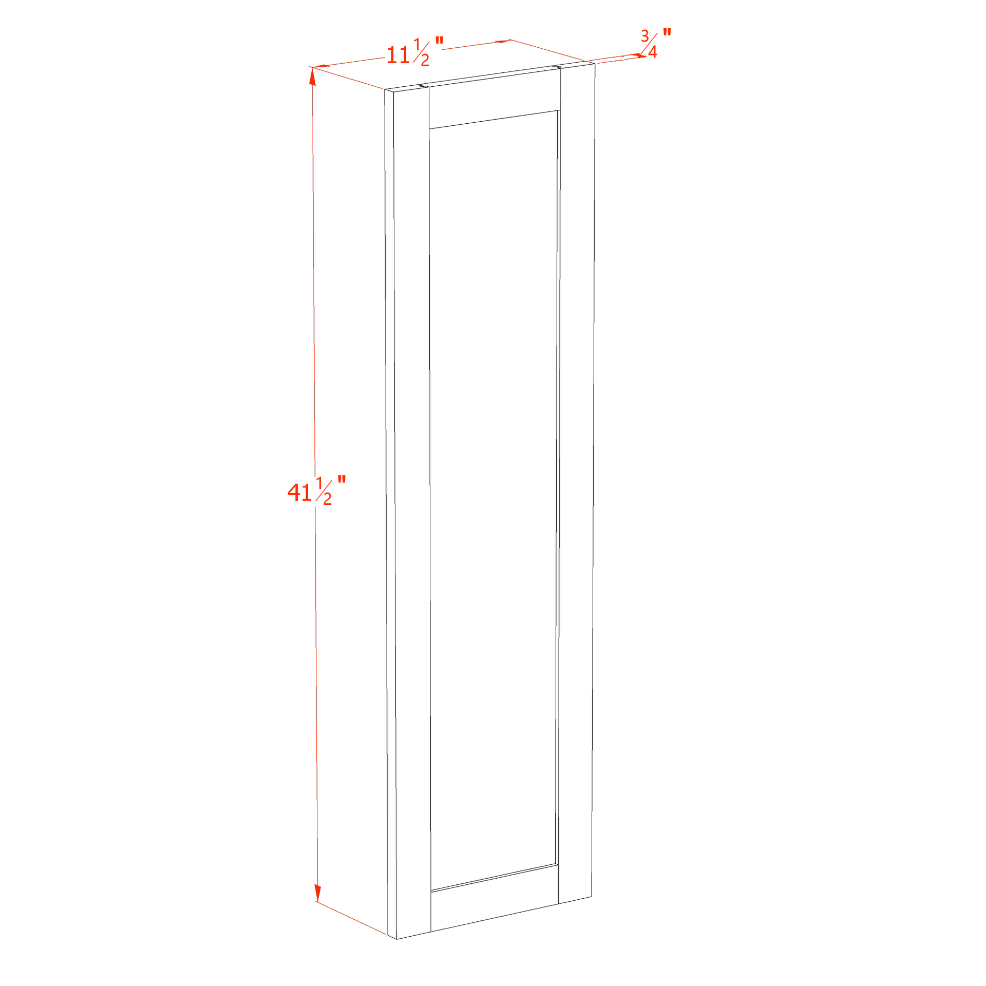 WP-W42-SLG: Shaker Light Grey 42" - 11-1/2"W x 41-1/2"H x 3/4"D Wainscot Panel Wall