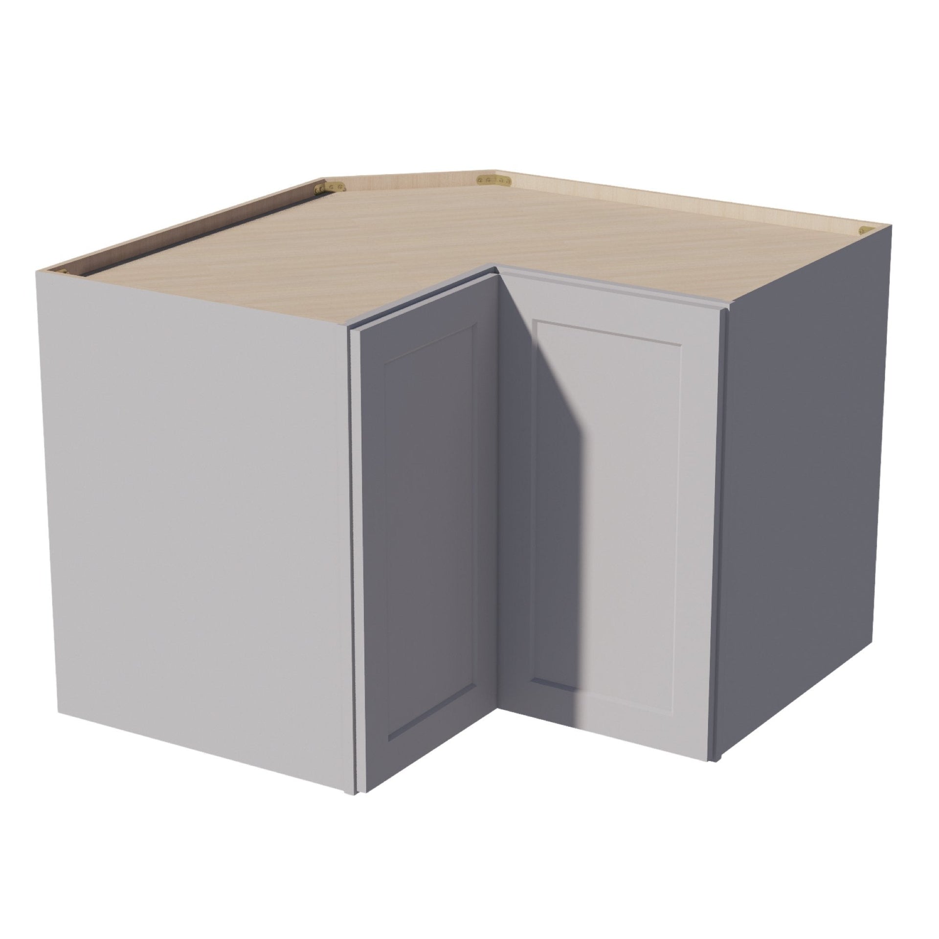 WPC2430-SLG: Shaker Light Grey 24"W x 30"H 1 Door & 2 Shelves Pie Cut Wall Corner Cabinet