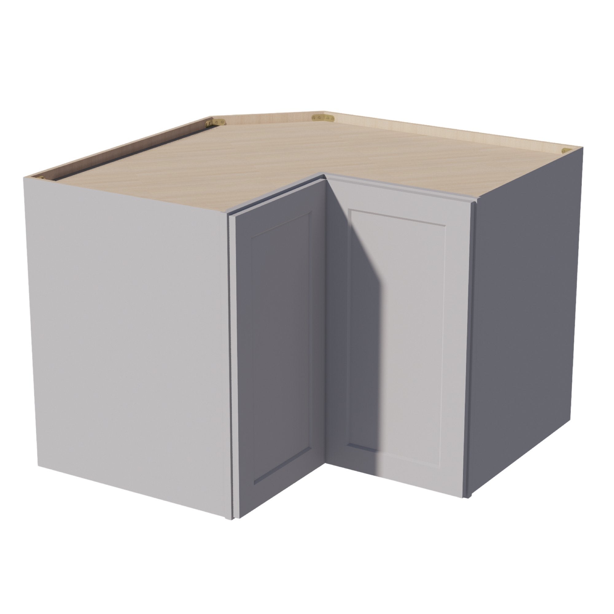WPC2430-SLG: Shaker Light Grey 24"W x 30"H 1 Door & 2 Shelves Pie Cut Wall Corner Cabinet