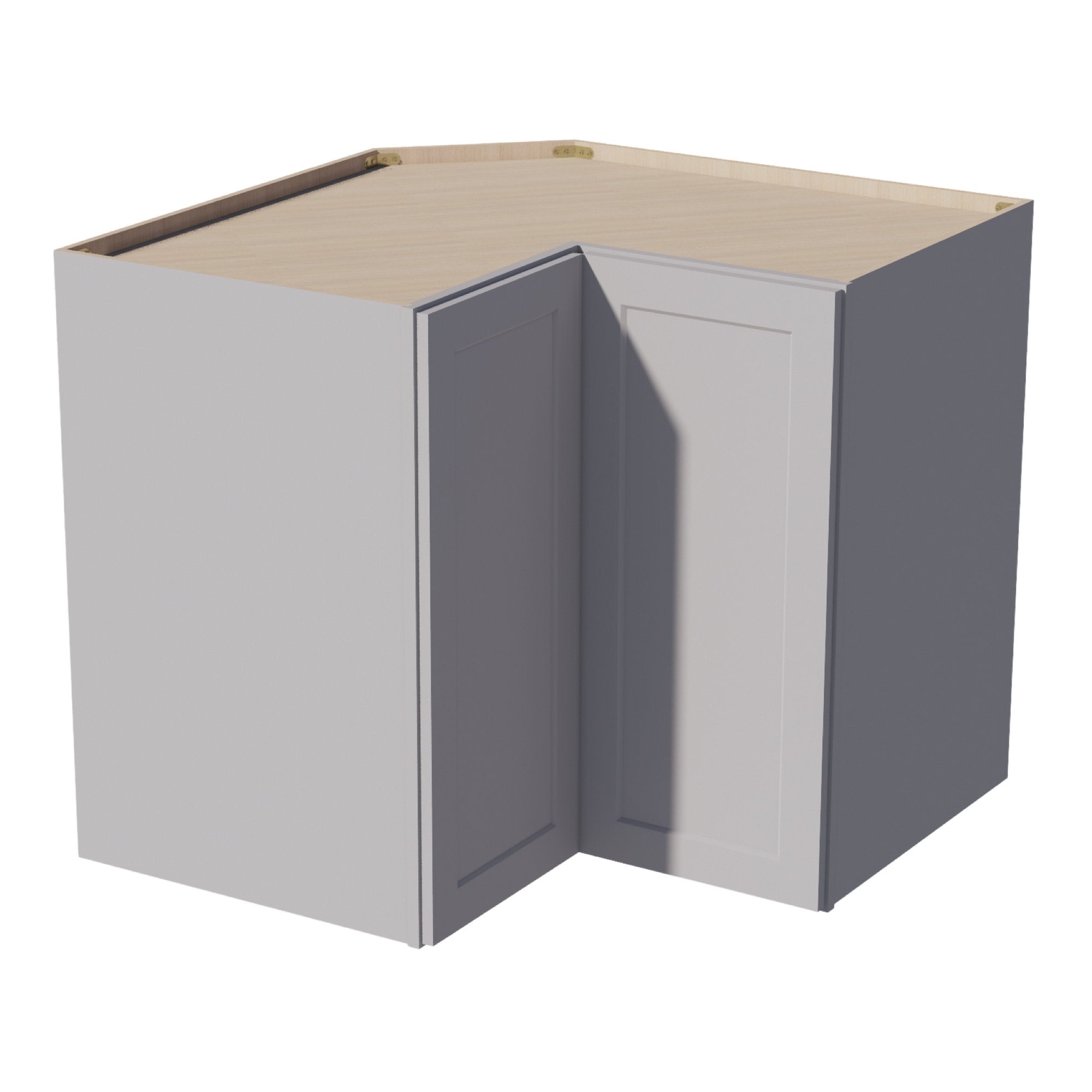 WPC2436-SLG: Shaker Light Grey 24"W x 36"H 1 Door & 2 Shelves Pie Cut Wall Corner Cabinet
