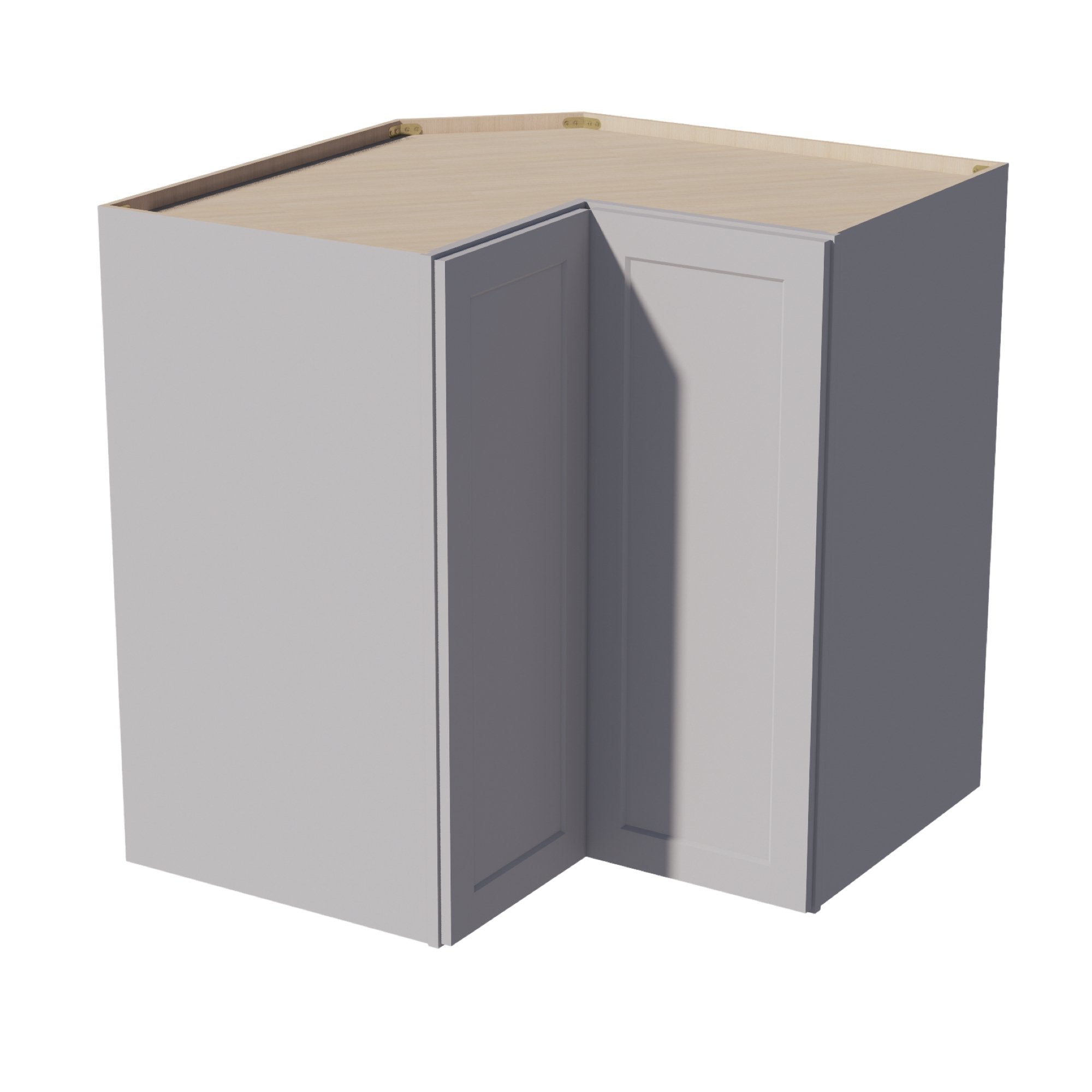 WPC2442-SLG: Shaker Light Grey 24"W x 42"H 1 Door & 3 Shelves Pie Cut Wall Corner Cabinet