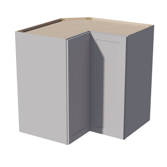 WPC2442-SLG: Shaker Light Grey 24"W x 42"H 1 Door & 3 Shelves Pie Cut Wall Corner Cabinet