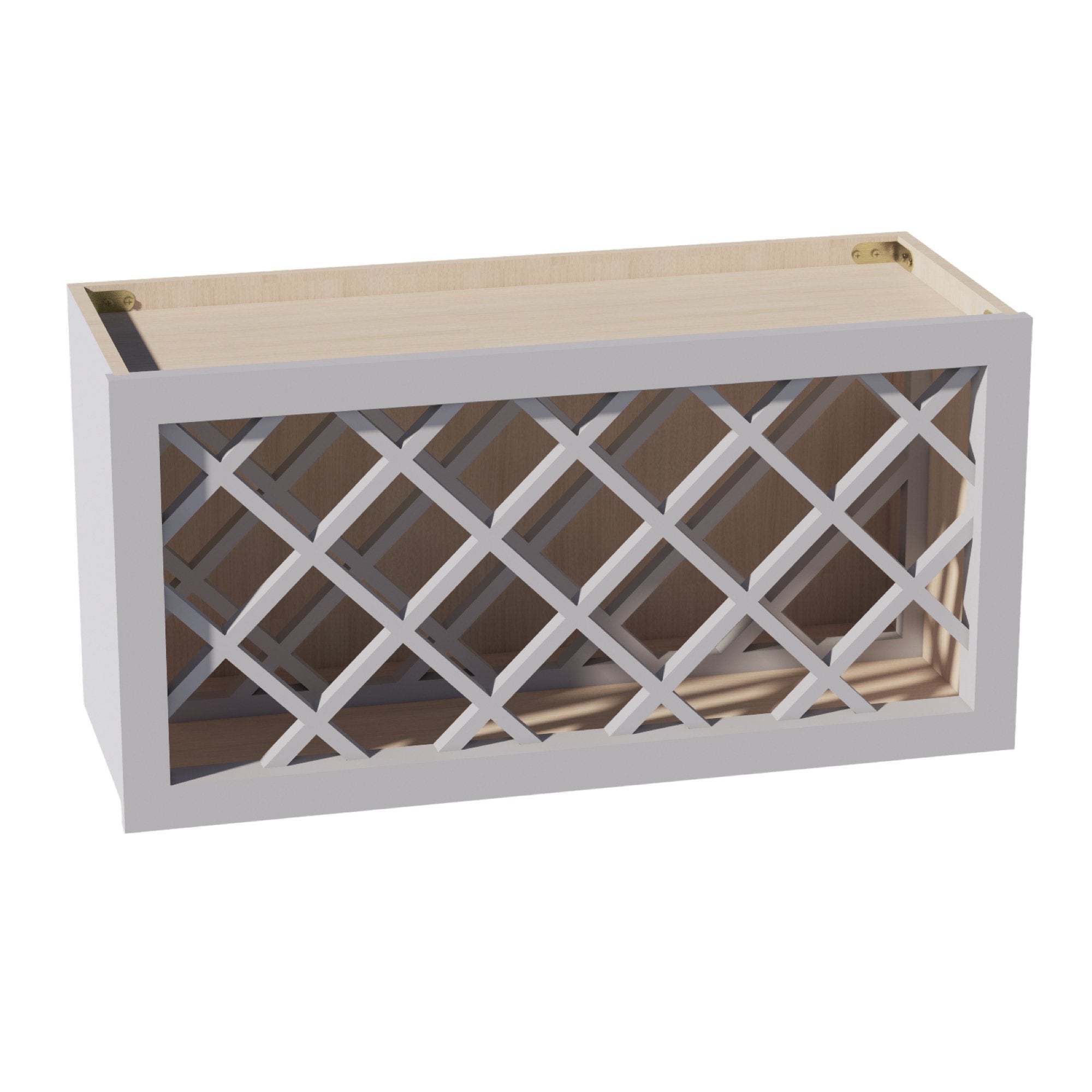 WR3015-SLG: Shaker Light Grey 30"W x 15"H x 12"D Wall Wine Rack Incl. Shelf