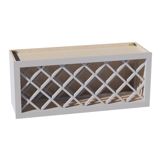 WR3615-SLG: Shaker Light Grey 36"W x 15"H x 12"D Wall Wine Rack Incl. Shelf