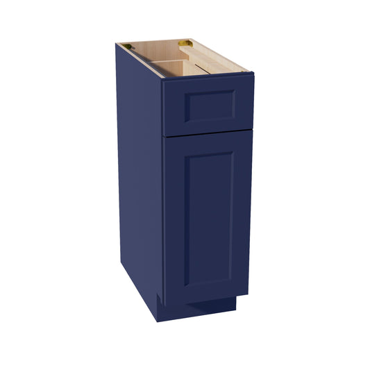 B12-SB:  Shaker Blue 12"  1 Drawer 1 Door Standard Base Cabinet