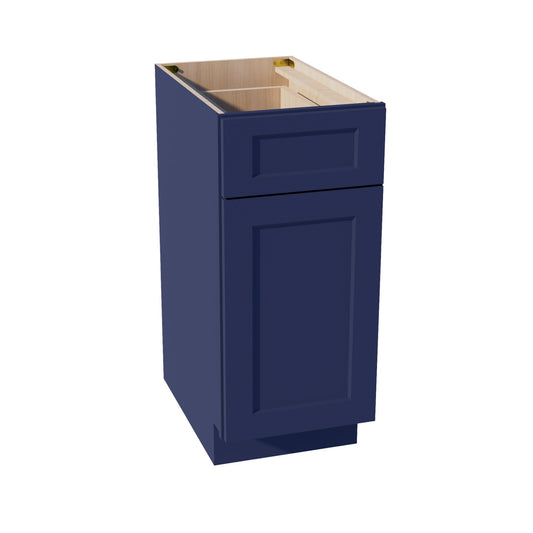 B15-SB:  Shaker Blue 15" 1 Drawer 1 Door Standard Base Cabinet