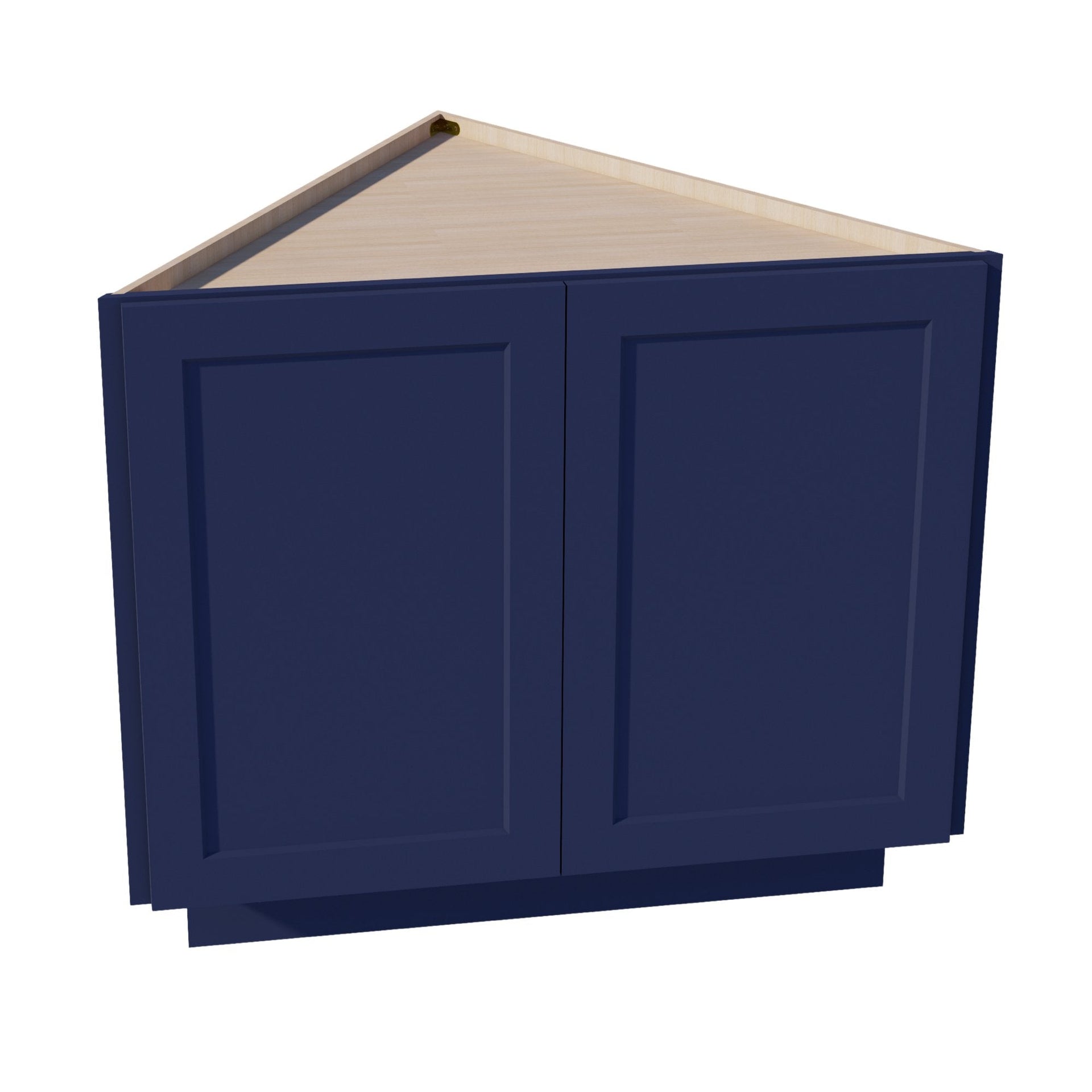 BEC24-SB  Base cabinet 2 Full Height Door Angle - Shaker Style - Blue   24"D x 34-1/2"H x 24"D