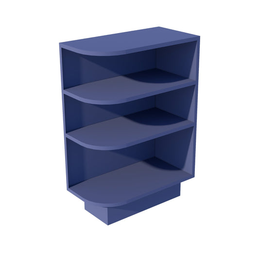 BES12R-SB  Base cabinet 4 Sheleves End Corner Cabinet Right - Shaker Style - Blue   12"W x 34-1/2"H x 24"D