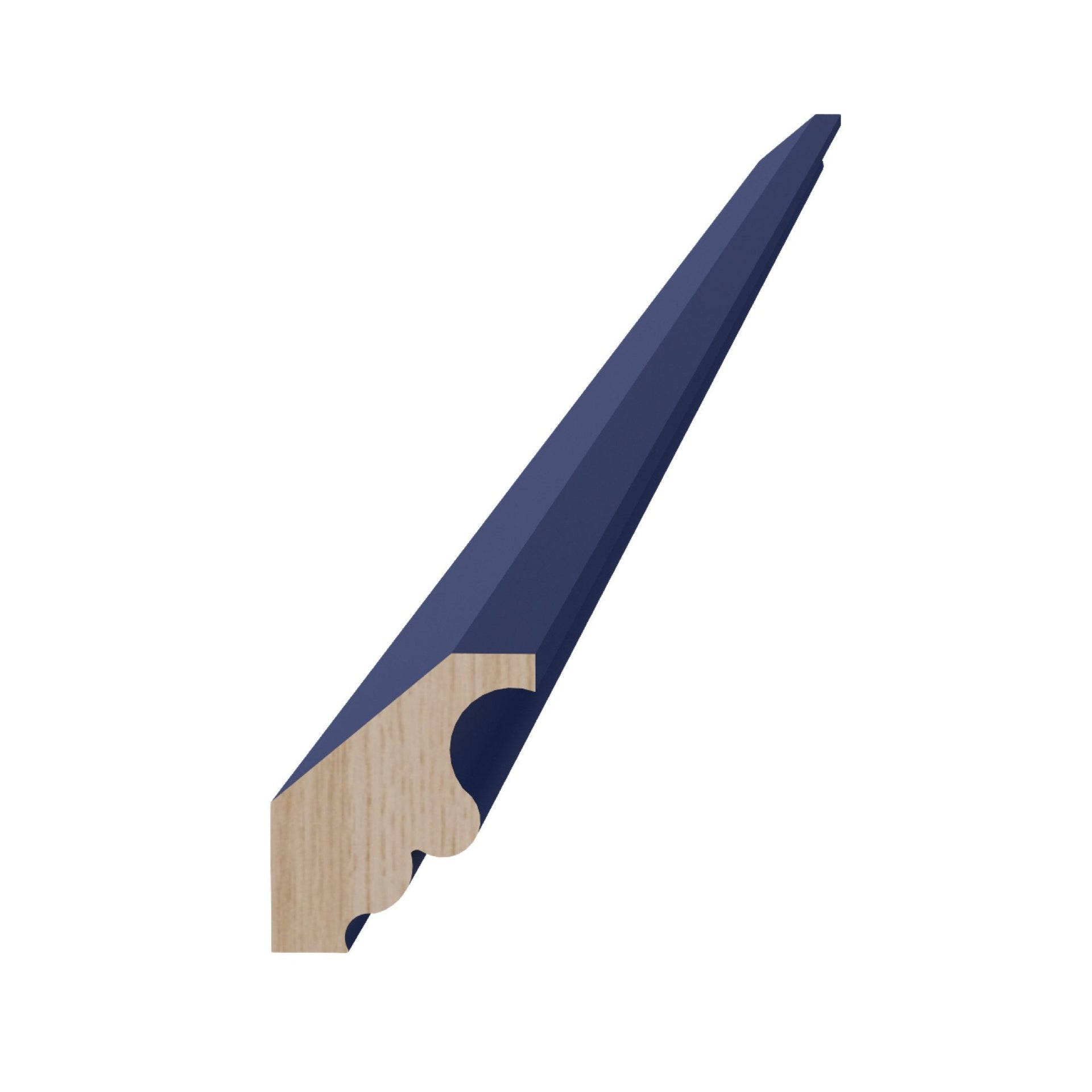 CM2-SB  Crown Molding - Shaker Style - Blue   96"W x 2"H x 1-3/4"D