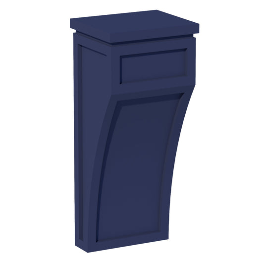 CML-SB  Large Corbel - Shaker Style - Blue   5-1/4"W x 12-1/4"H x 4-1/2"D