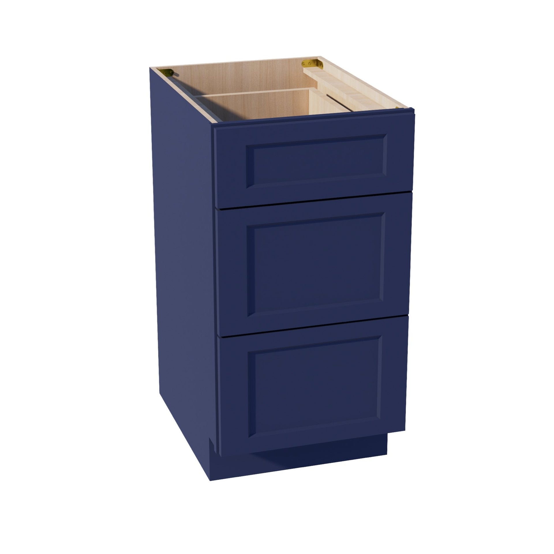 DB18-SB  Base Cabinet 3 Drawers - Shaker Style - Blue   18"W x 34-1/2"H x 24"D
