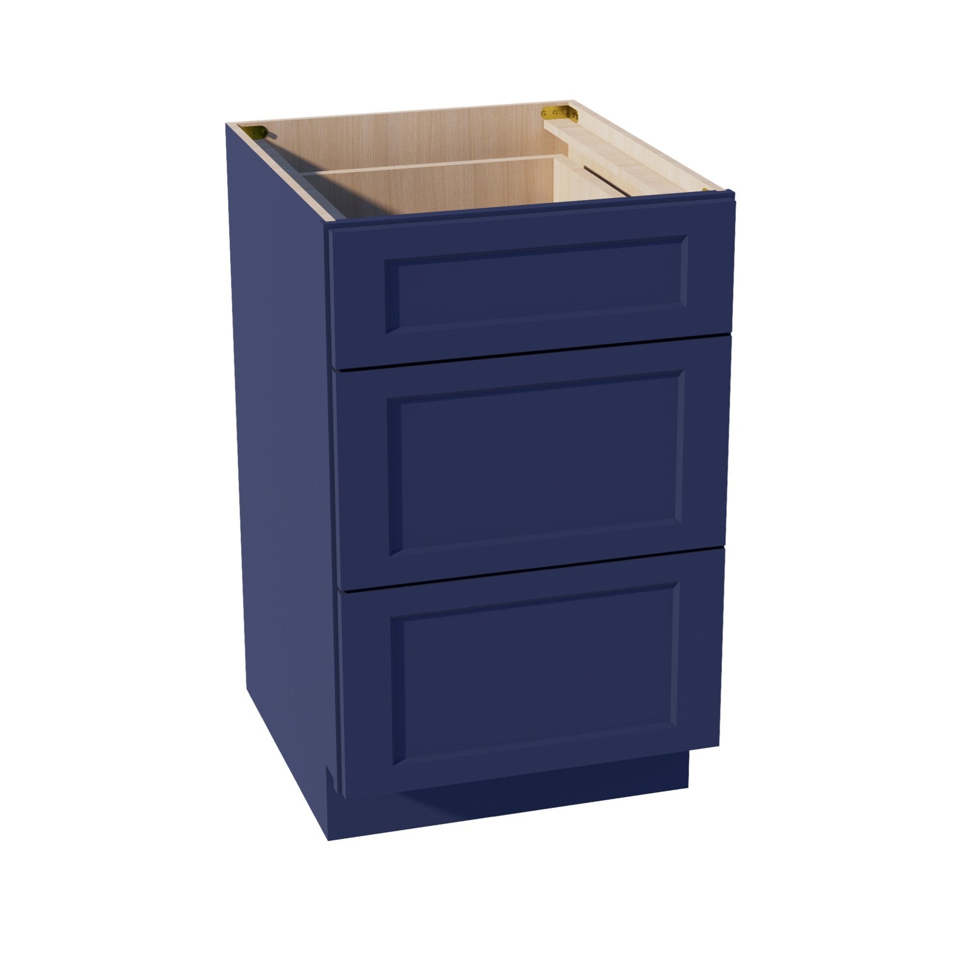 DB21-SB  Base Cabinet 3 Drawers - Shaker Style - Blue   21"W x 34-1/2"H x 24"D