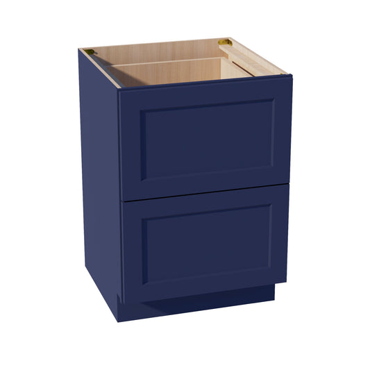 DB24-2-SB  Base Cabinet 3 Drawers - Shaker Style - Blue   24"W x 34-1/2"H x 24"D