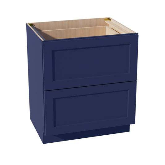 DB30-2-SB  Base Cabinet 3 Drawers - Shaker Style - Blue   30"W x 34-1/2"H x 24"D