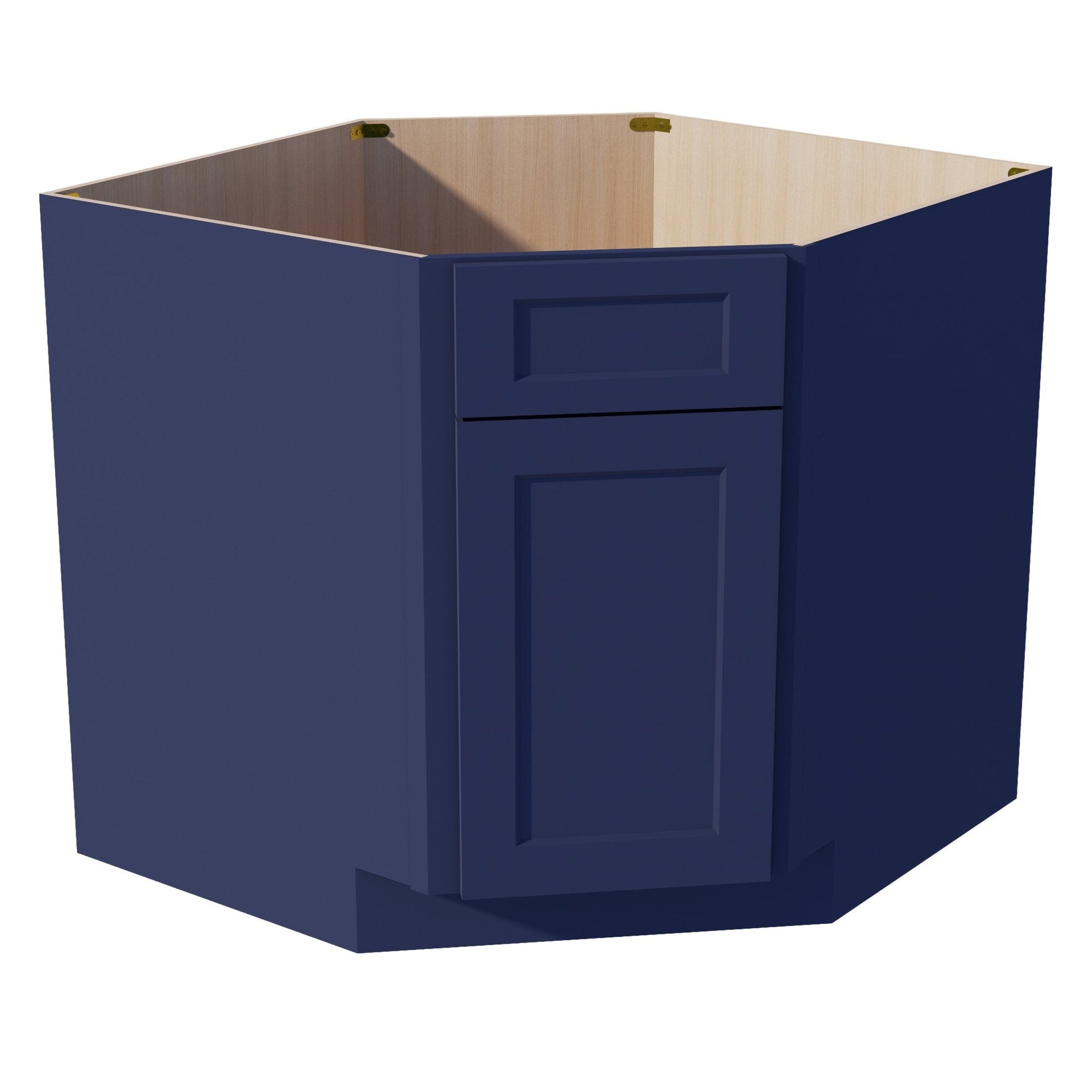 DSB36-SB  Base Cabinet 1 Door 1 False Drawer Corner Sink - Shaker Style - Blue   18"W x 34-1/2"H x 24"D