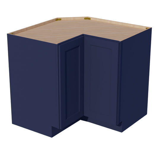 LSB33-SB  Base Cabinet 2 Door Corner Lazy Susan  - Shaker Style - Blue   16-1/2"x16-1/2"W x 34-1/2"H x 24"D
