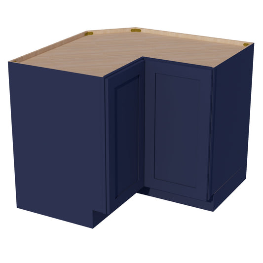 LSB36-SB  Base Cabinet 2 Door Corner Lazy Susan  - Shaker Style - Blue   18"x18"W x 34-1/2"H x 24"D
