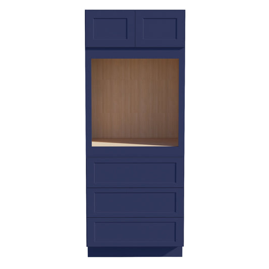 OC3384-SB  Tall Oven 2 Door & 3 Drawers Cabinet - Shaker Style - Blue   33"W x 84"H x 24"D