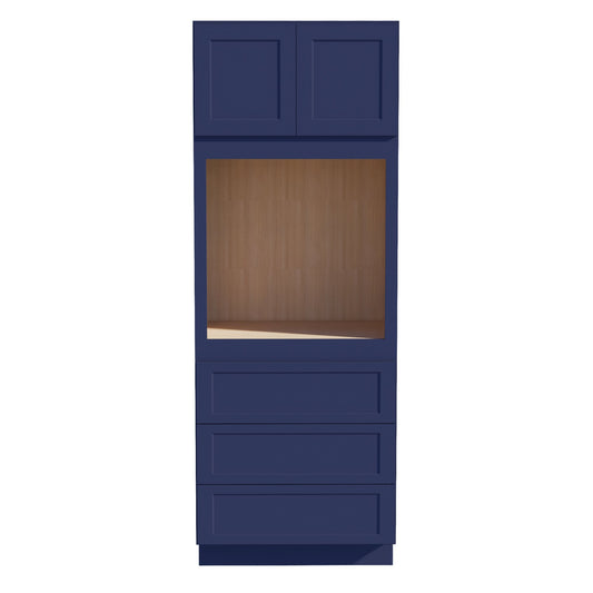 OC3390-SB  Tall Oven 2 Door & 3 Drawers Cabinet - Shaker Style - Blue   33"W x 90"H x 24"D