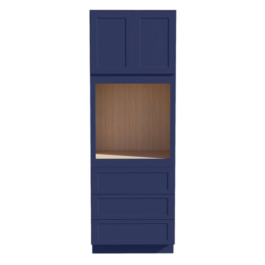 OC3396-SB  Tall Oven 2 Door & 3 Drawers Cabinet - Shaker Style - Blue   33"W x 96"H x 24"D