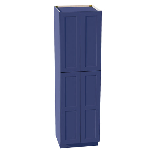 TP2484-SB  Tall Shelf Pantry Cabinet 4 Door & 6 Sheleves - Shaker Style - Blue   24" W x 84"H x 24"D