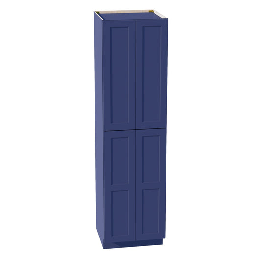 TP2490-SB  Tall Shelf Pantry Cabinet 4 Door & 6 Sheleves - Shaker Style - Blue   24" W x 90"H x 24"D