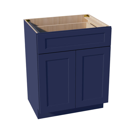 VB2721-SB  Vanity Base Cabinet 2 Doors & 1 Drawer - Shaker Style - Blue   27"W x 34-1/2"H x 24"D