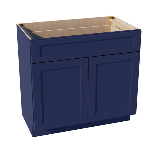 VB3621-SB  Vanity Base Cabinet 2 Doors & 1 Drawer - Shaker Style - Blue   36"W x 34-1/2"H x 24"D