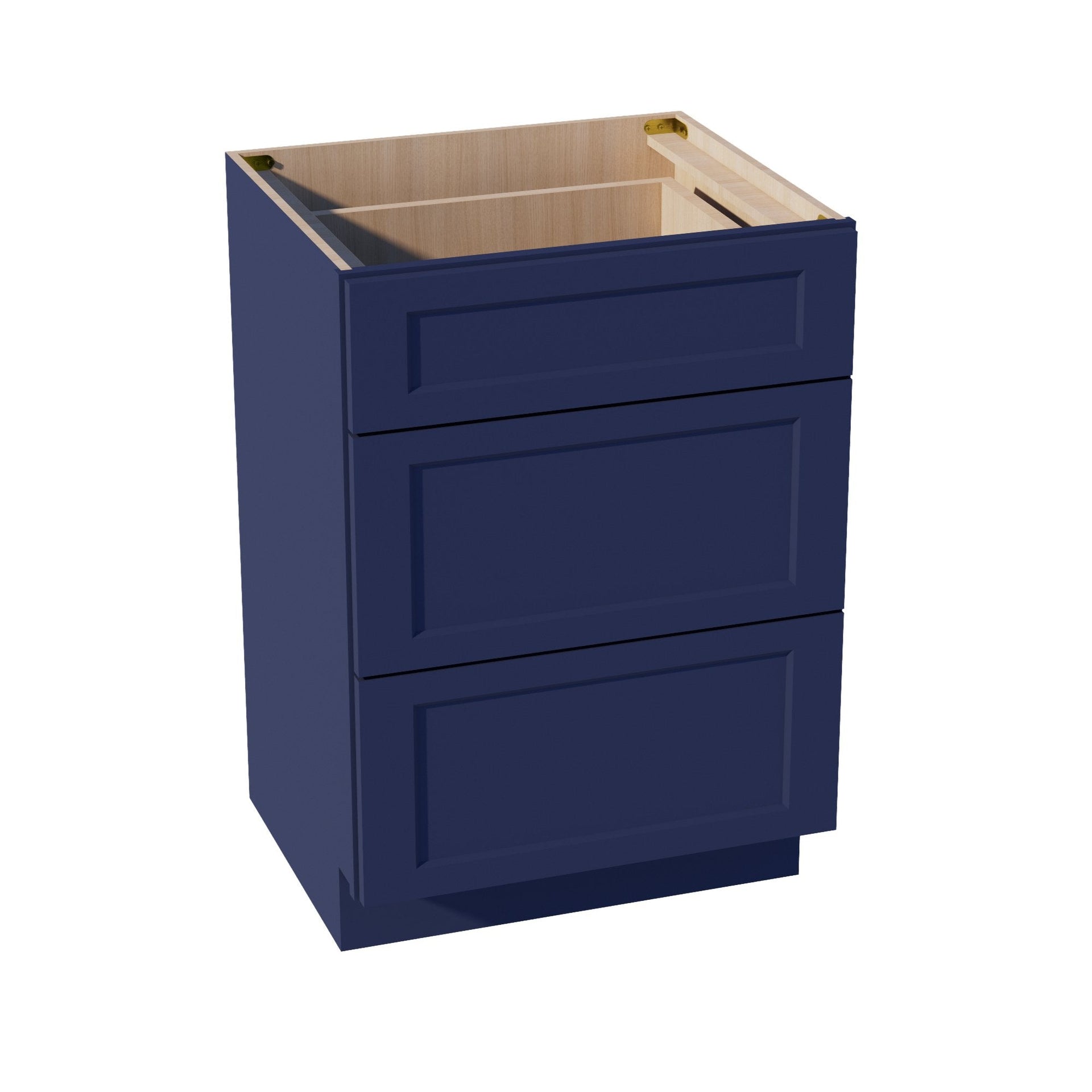 VDB2421-SB  Vanity Base Cabinet 3 Drawers - Shaker Style - Blue   24"W x 34-1/2"H x 21"D