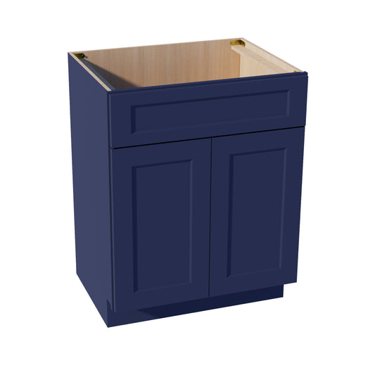 VSB2721-SB  Vanity Sink Base 1 False Drawer & 2 Doors - Shaker Style - Blue   27"W x 34-1/2"H x 21"D