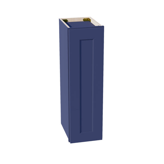 W0930-SB  Wall Cabinet 1 Door & 2 Shelves - Shaker Style - Blue   09"W x 30"H x 12"D