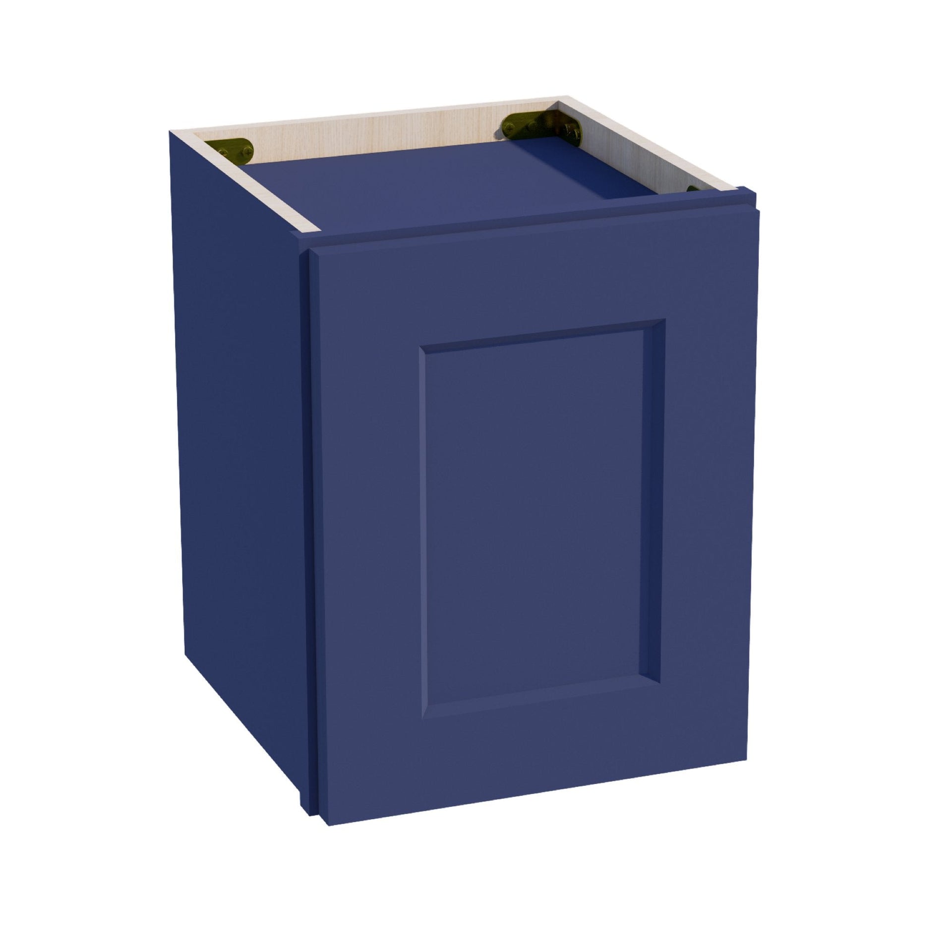 W1215-SB  Wall Cabinet 1 Door & 2 Shelves - Shaker Style - Blue   12"W x 15"H x 12"D