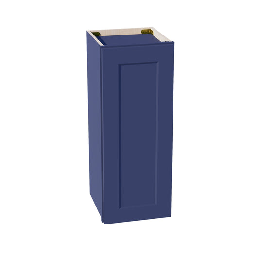 W1230-SB  Wall Cabinet 1 Door & 2 Shelves - Shaker Style - Blue   12"W x 30"H x 12"D