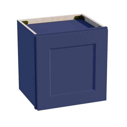 W1515-SB  Wall Cabinet 1 Door & 2 Shelves - Shaker Style - Blue   15"W x 15"H x 12"D
