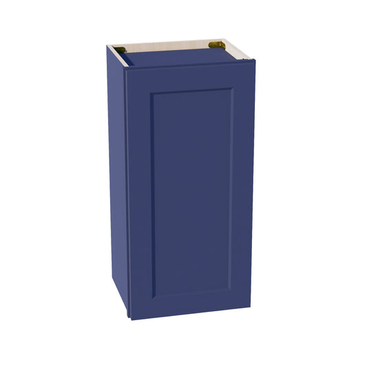 W1530-SB  Wall Cabinet 1 Door & 2 Shelves - Shaker Style - Blue   15"W x 30"H x 12"D
