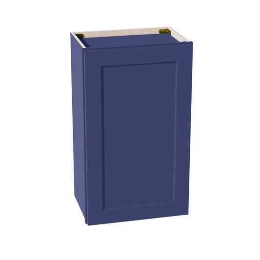 W1830-SB  Wall Cabinet 1 Door & 2 Shelves - Shaker Style - Blue   18"W x 30"H x 12"D