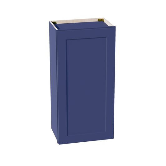 W1836-SB  Wall Cabinet 1 Door & 2 Shelves - Shaker Style - Blue   18"W x 36"H x 12"D