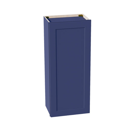 W1842-SB  Wall Cabinet 1 Door & 2 Shelves - Shaker Style - Blue   18"W x 42"H x 12"D