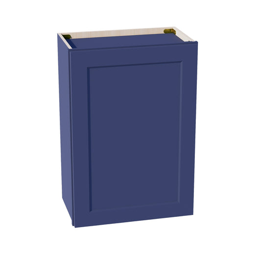 W2130-SB  Wall Cabinet 1 Door & 2 Shelves - Shaker Style - Blue   21"W x 30"H x 12"D