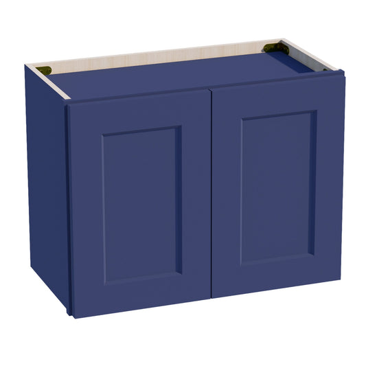 W2418-SB  Wall Cabinet 2 Doors & 2 Shelves - Shaker Style - Blue   24"W x 18"H x 12"