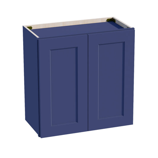 W2424-SB  Wall Cabinet 2 Doors & 2 Shelves - Shaker Style - Blue   24"W x 24"H x 12"