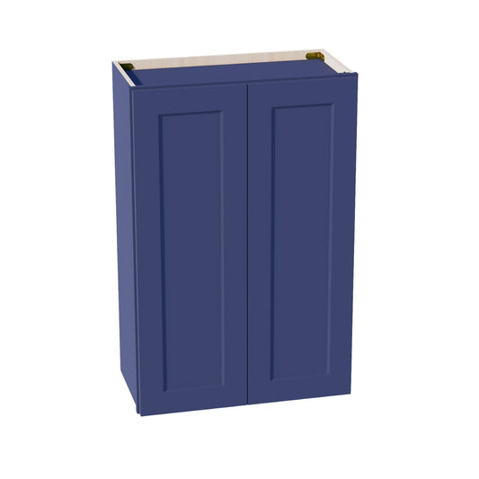 W2436-SB  Wall Cabinet 2 Doors & 2 Shelves - Shaker Style - Blue   24"W x 36"H x 12"D