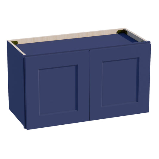 W2715-SB  Wall Cabinet 2 Doors & 2 Shelves - Shaker Style - Blue   27"W x 15"H x 12"D