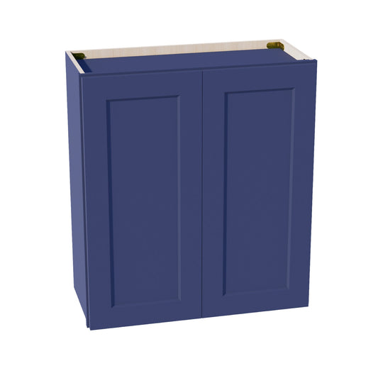 W2730-SB  Wall Cabinet 2 Doors & 2 Shelves - Shaker Style - Blue   27"W x 30"H x 12"D