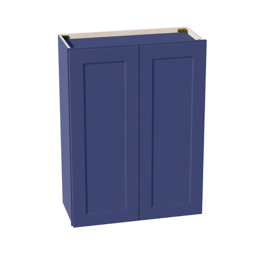 W2736-SB  Wall Cabinet 2 Doors & 2 Shelves - Shaker Style - Blue   27"W x 36"H x 12"D