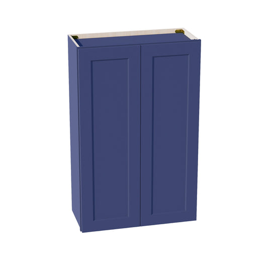 W2742-SB  Wall Cabinet 2 Doors & 2 Shelves - Shaker Style - Blue   27"W x 42"H x 12"D