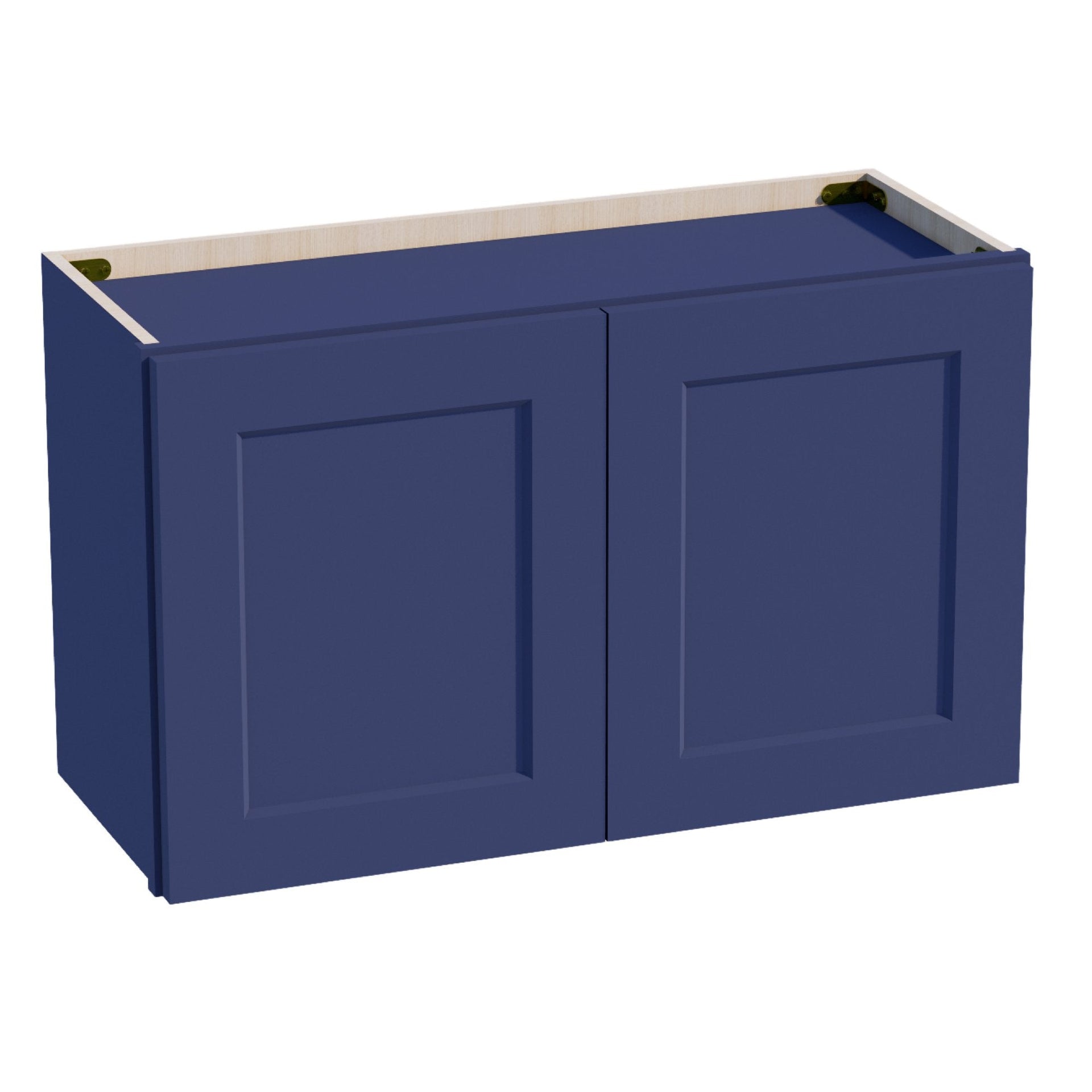 W3018-SB  Wall Cabinet 2 Doors & 2 Shelves - Shaker Style - Blue   30"W x 18"H x 12"D